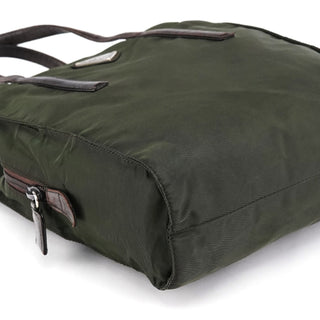 Prada 1995 Green Tessuto Nappa Nylon Tote Bag