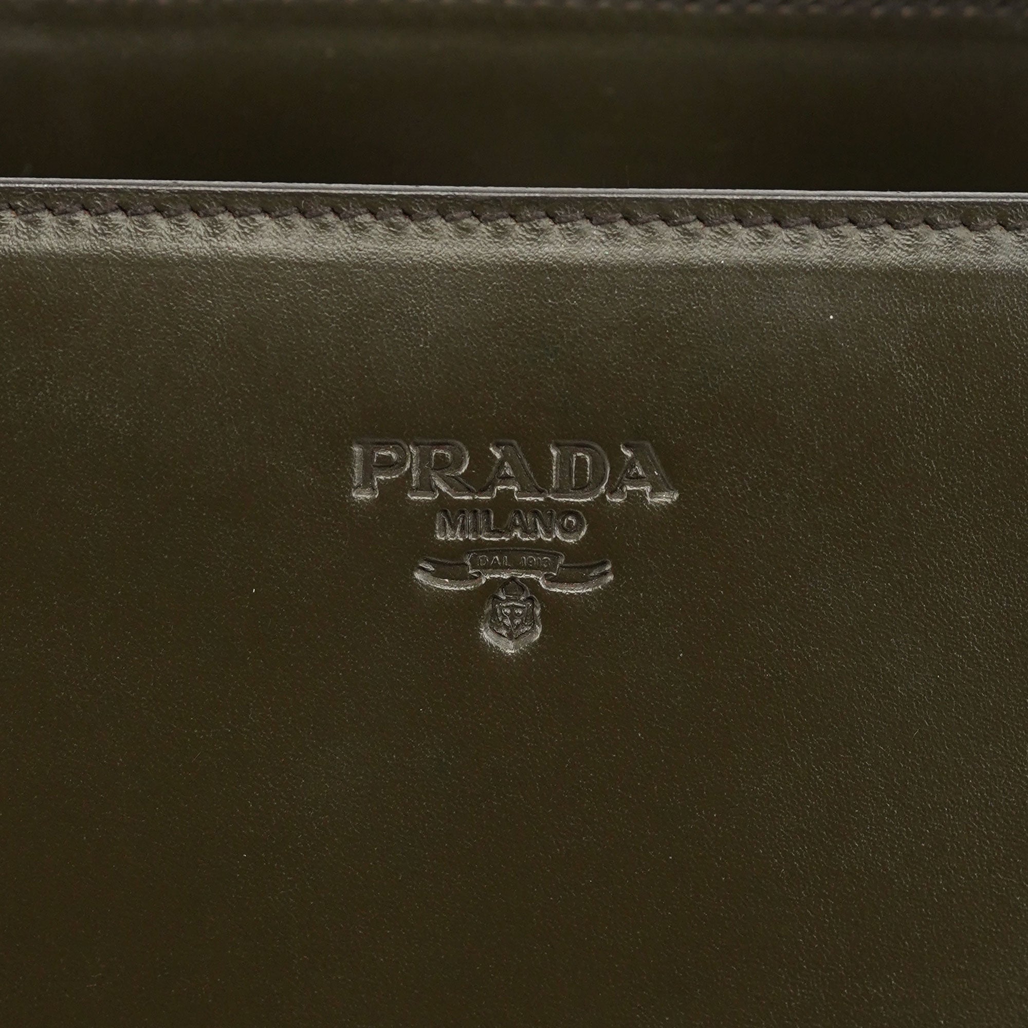 Prada 1995 Olive Green Calfskin Tote Bag