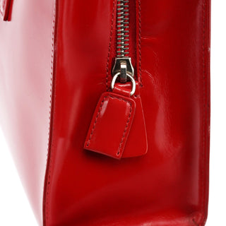 Prada 1995 Red Spazzolato Sport Tote Bag