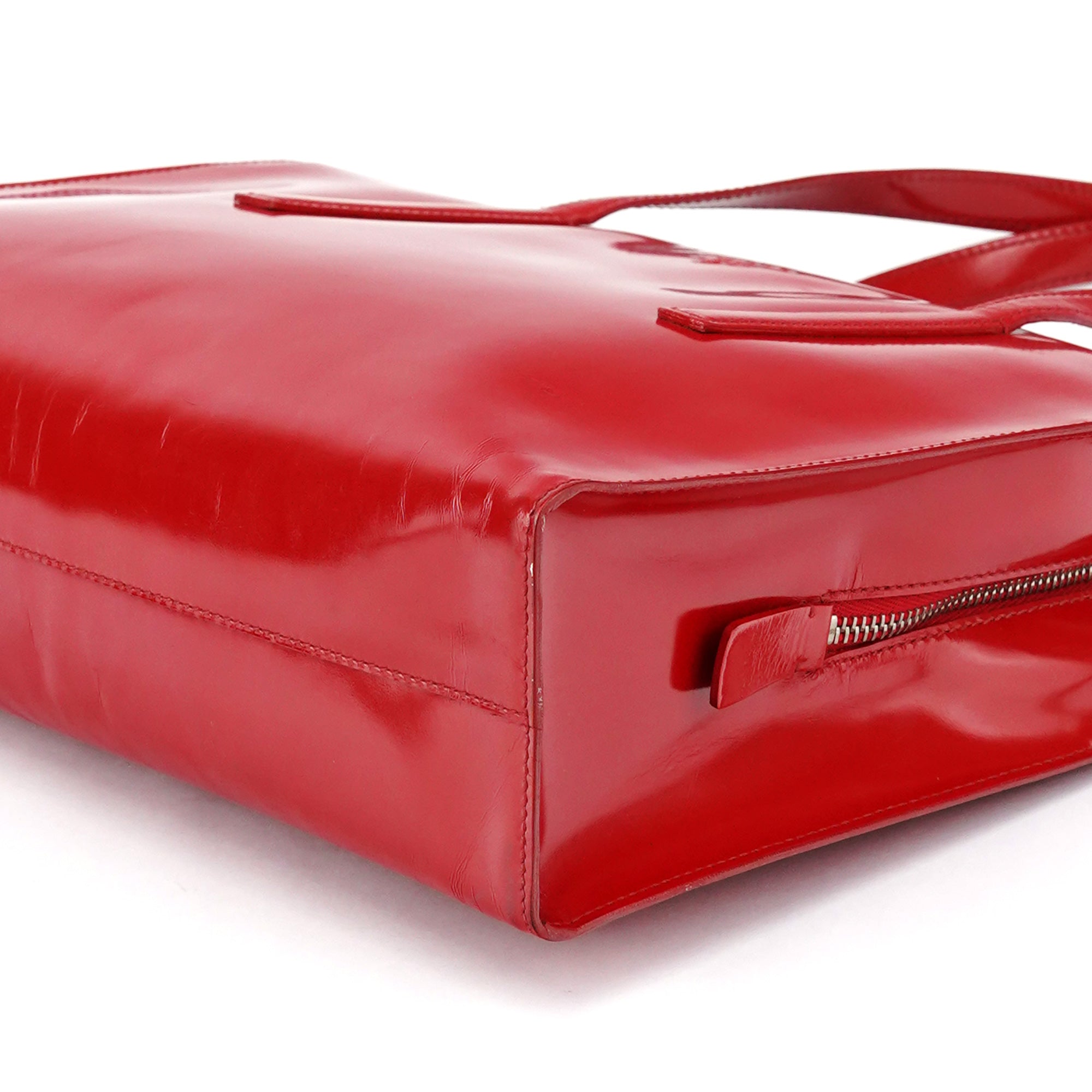 Prada 1995 Red Spazzolato Sport Tote Bag