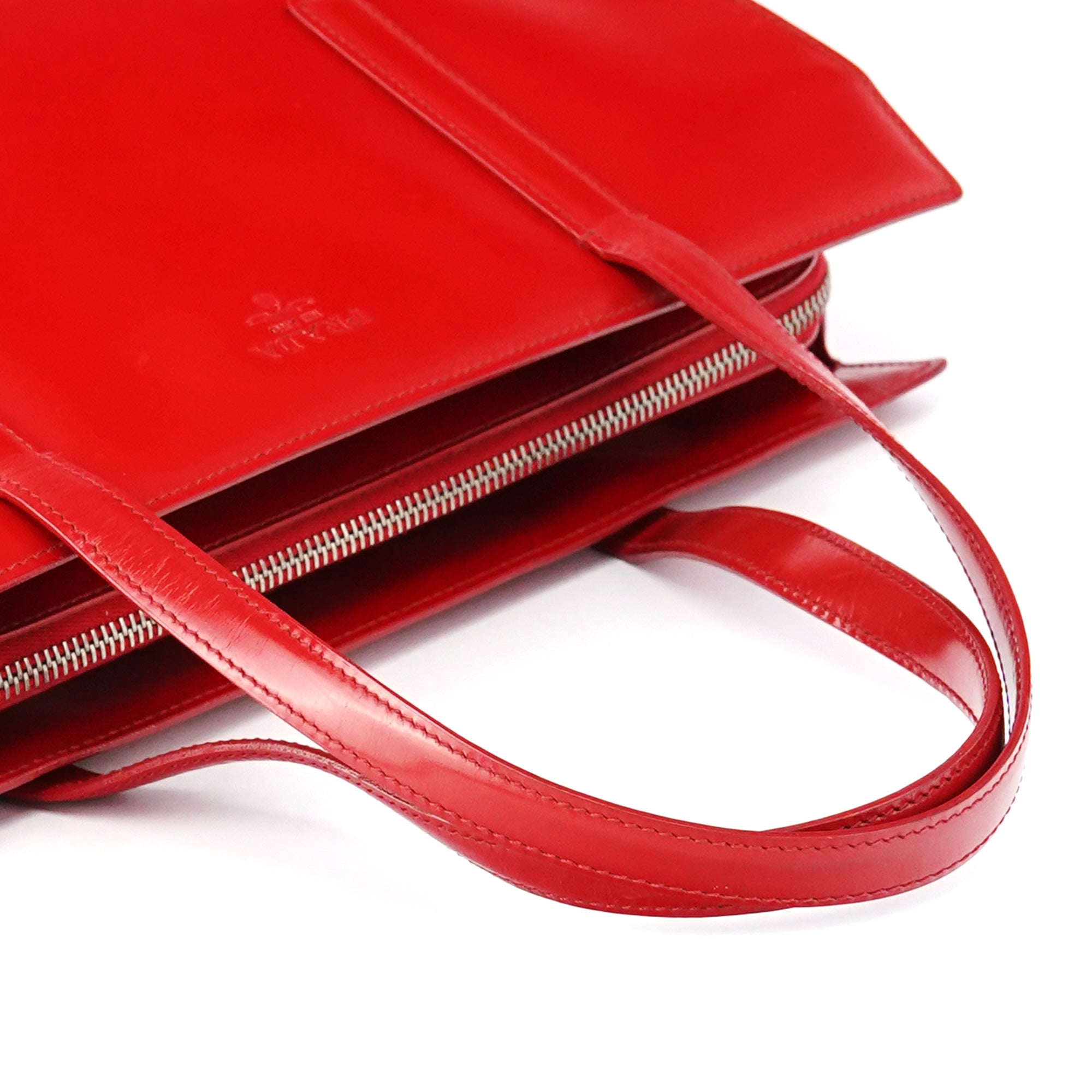 Prada 1995 Red Spazzolato Sport Tote Bag