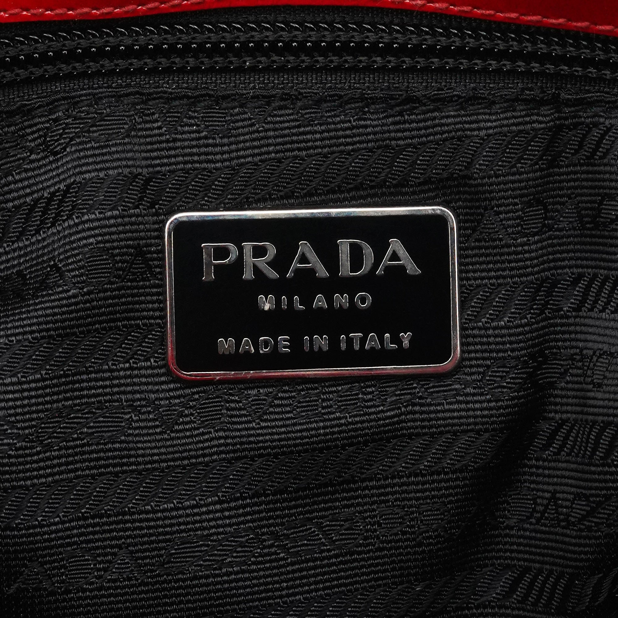 Prada 1995 Red Spazzolato Sport Tote Bag