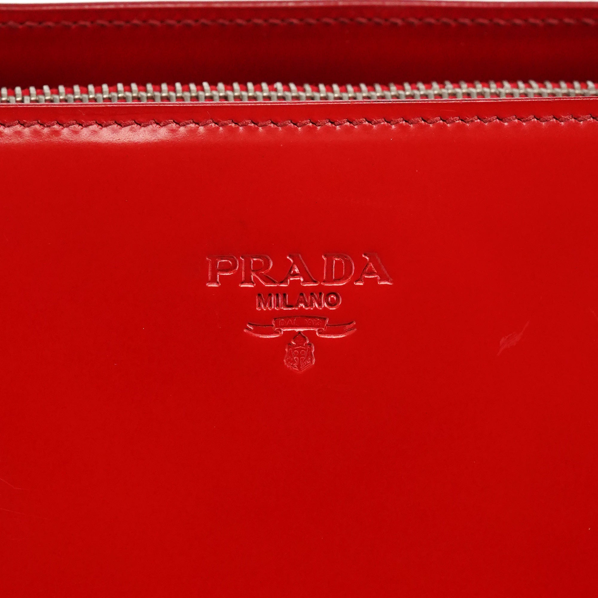 Prada 1995 Red Spazzolato Sport Tote Bag
