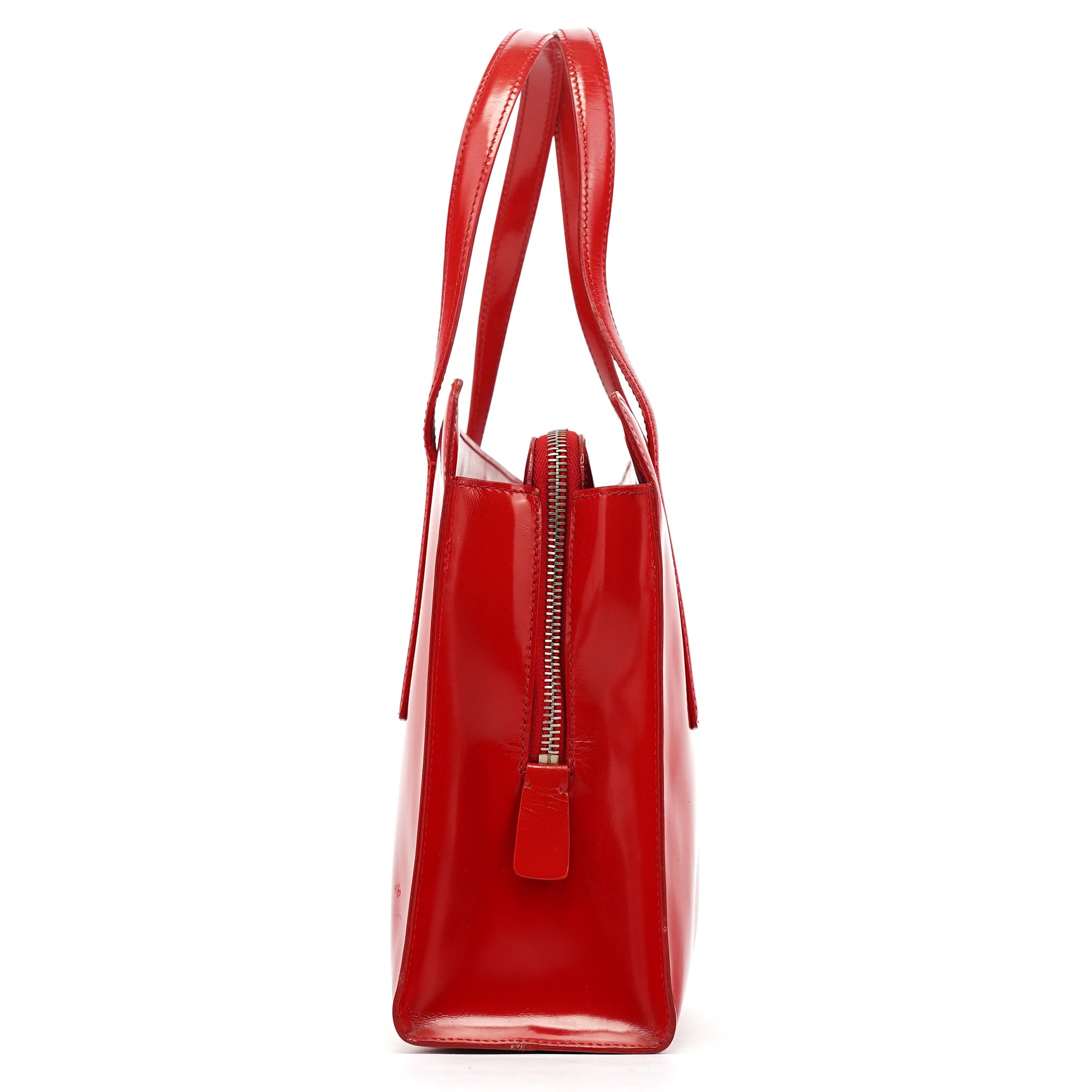 Prada 1995 Red Spazzolato Sport Tote Bag