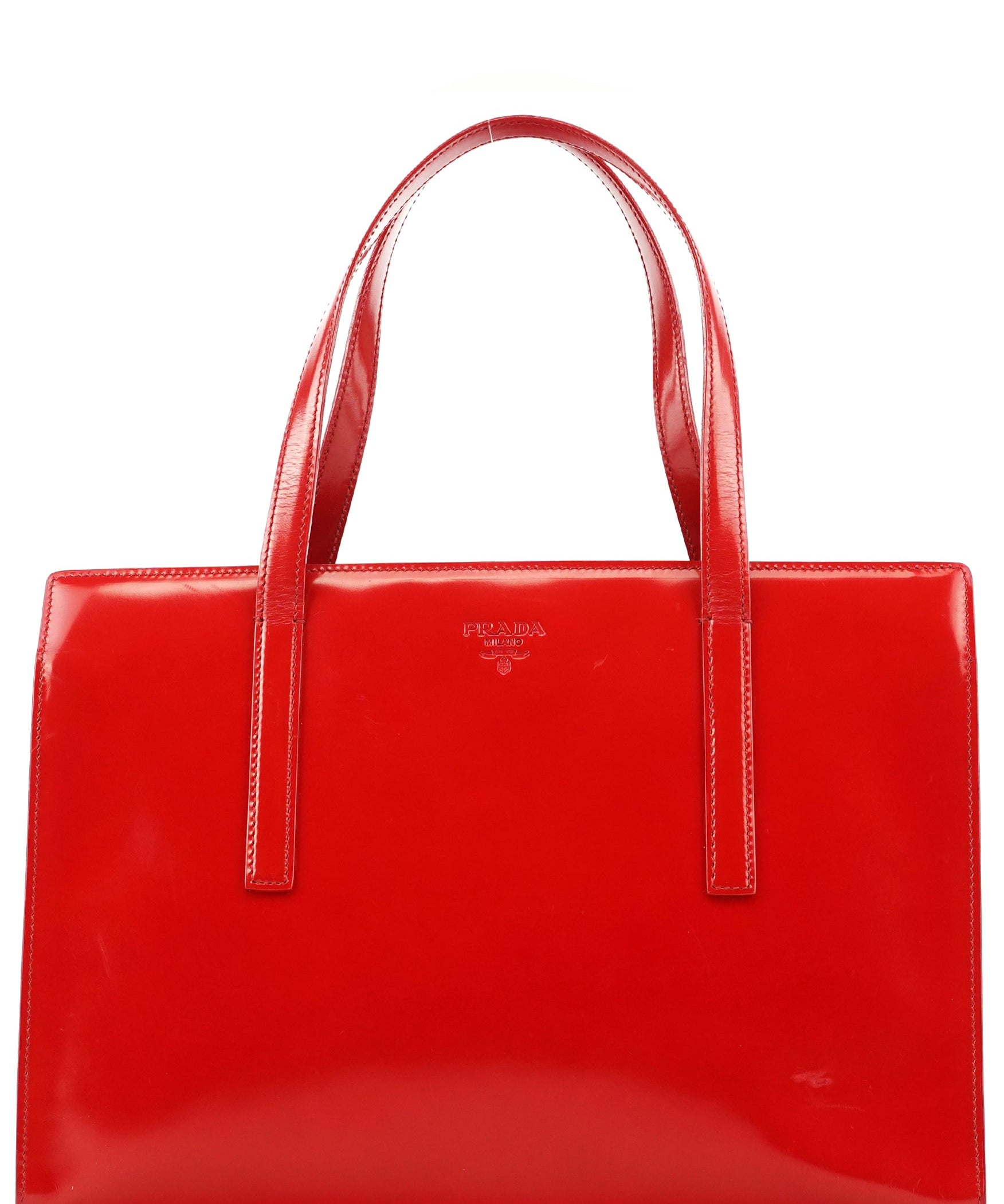 Prada 1995 Red Spazzolato Sport Tote Bag