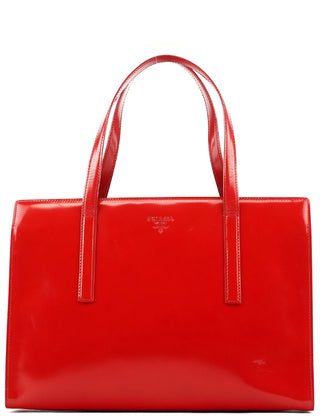 Prada 1995 Red Spazzolato Sport Tote Bag