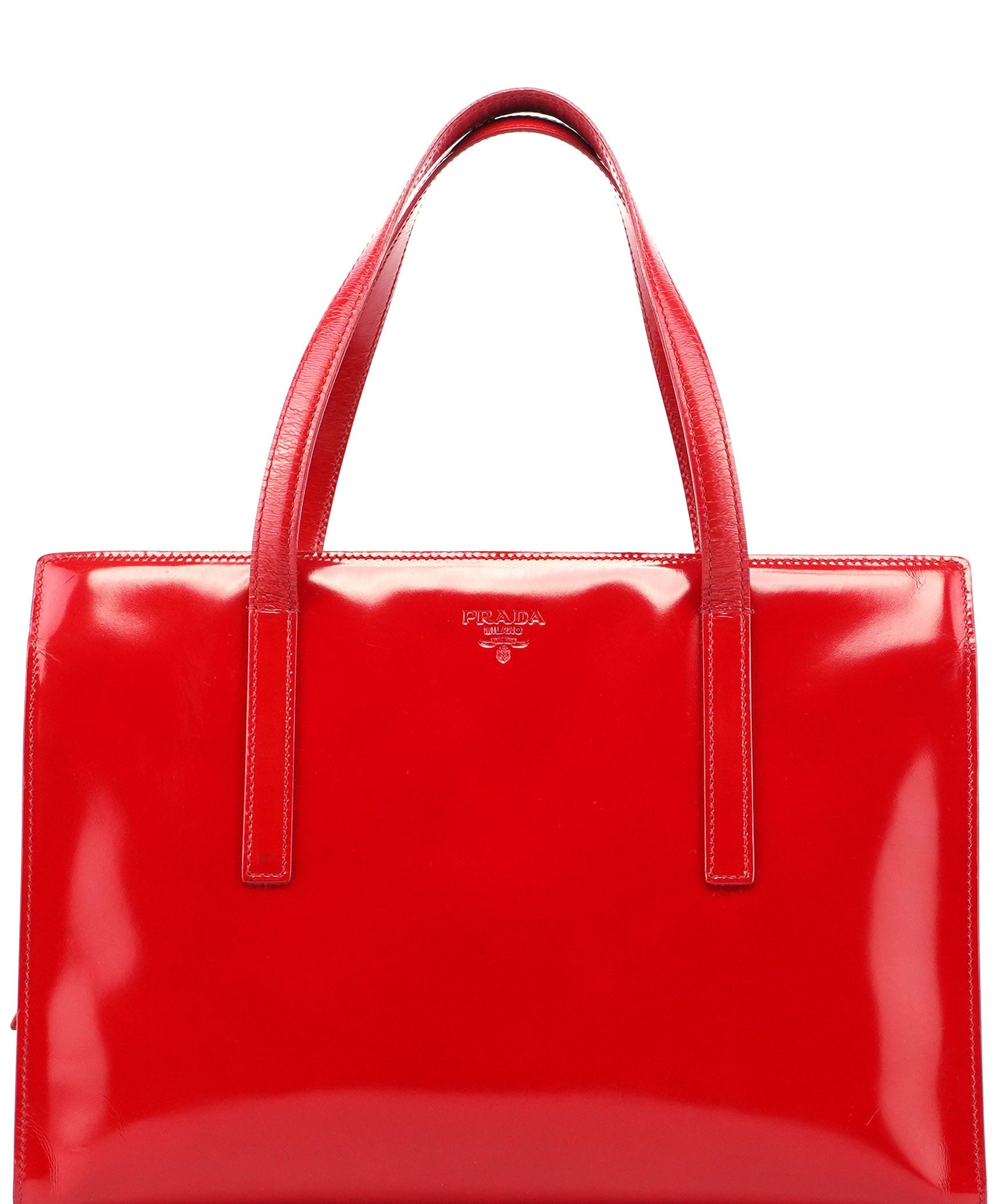 Prada 1995 Red Spazzolato Tote
