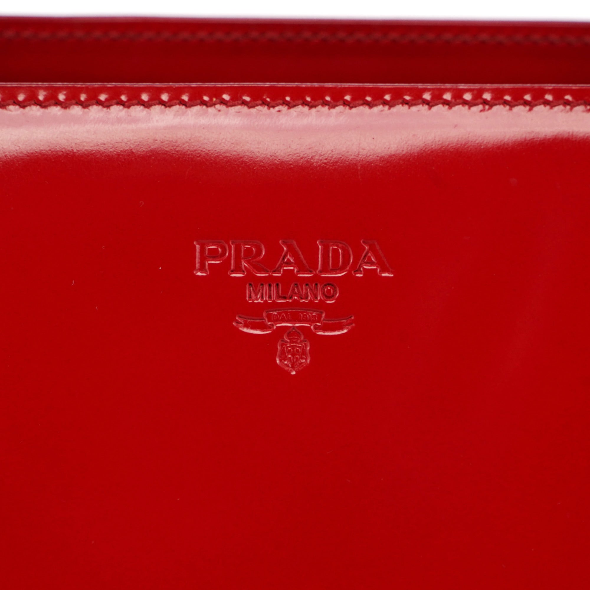 Prada 1995 Red Spazzolato Tote