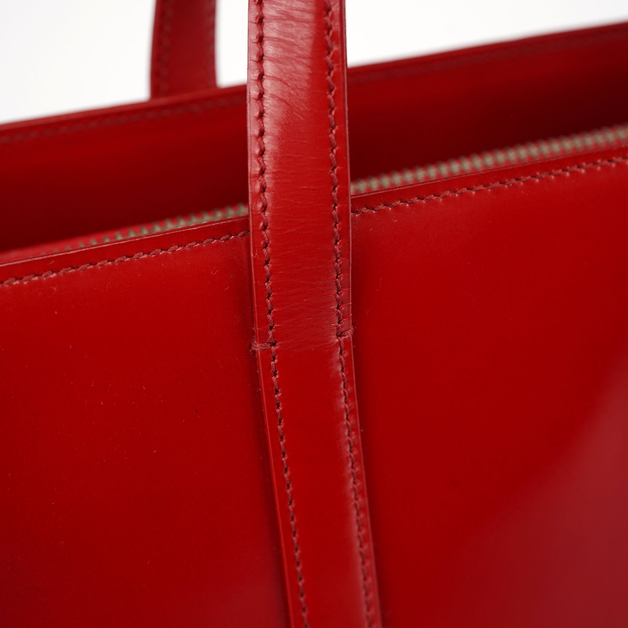 Prada 1995 Red Spazzolato Tote Bag