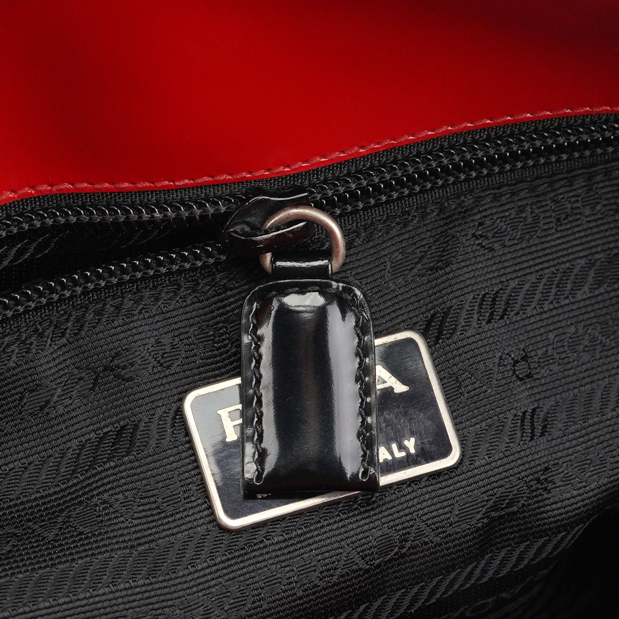 Prada 1995 Red Spazzolato Tote Bag
