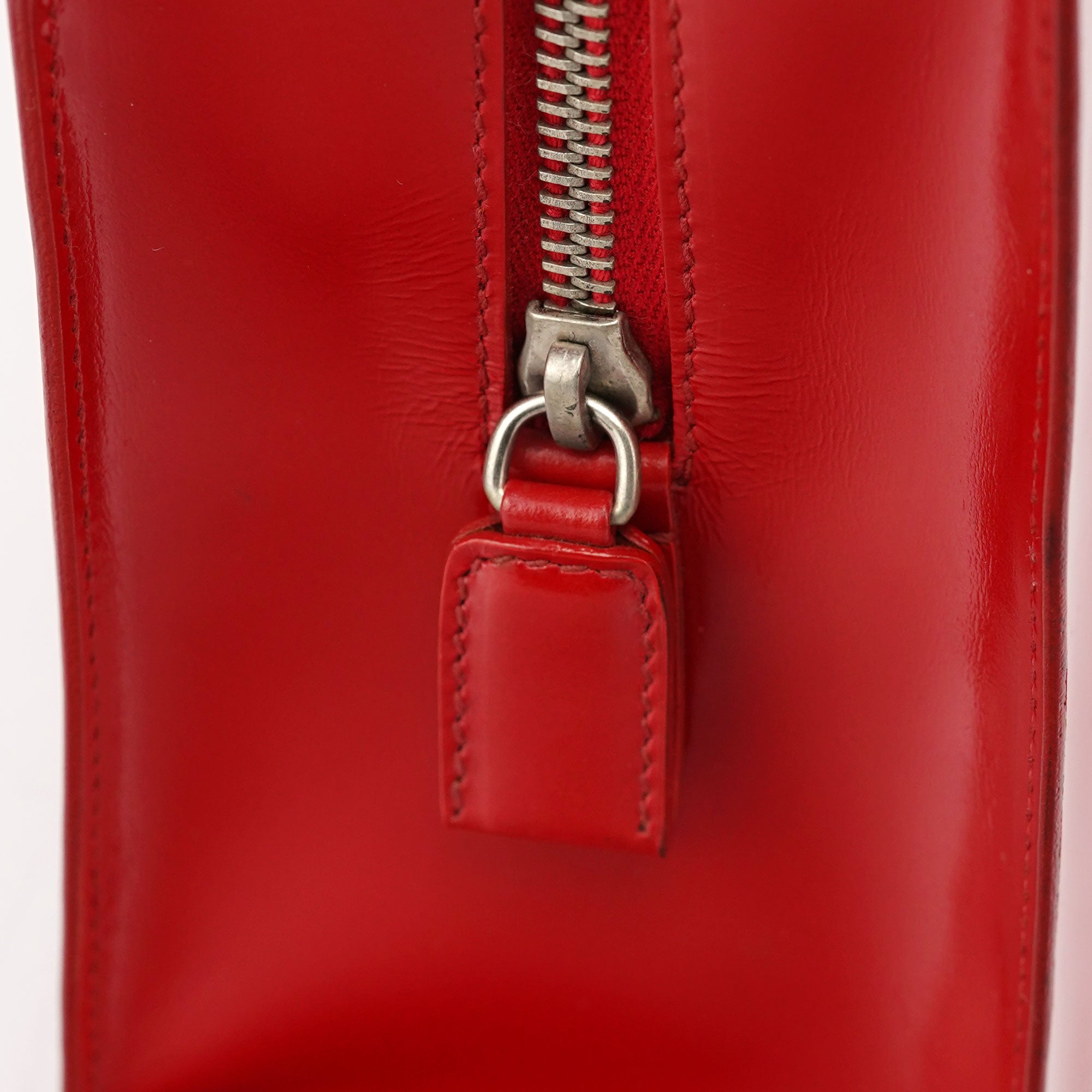 Prada 1995 Red Spazzolato Tote Bag