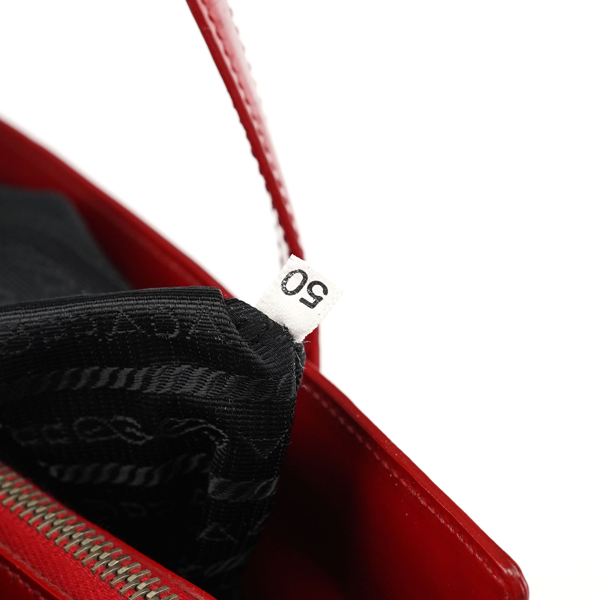 Prada 1995 Red Spazzolato Tote Bag