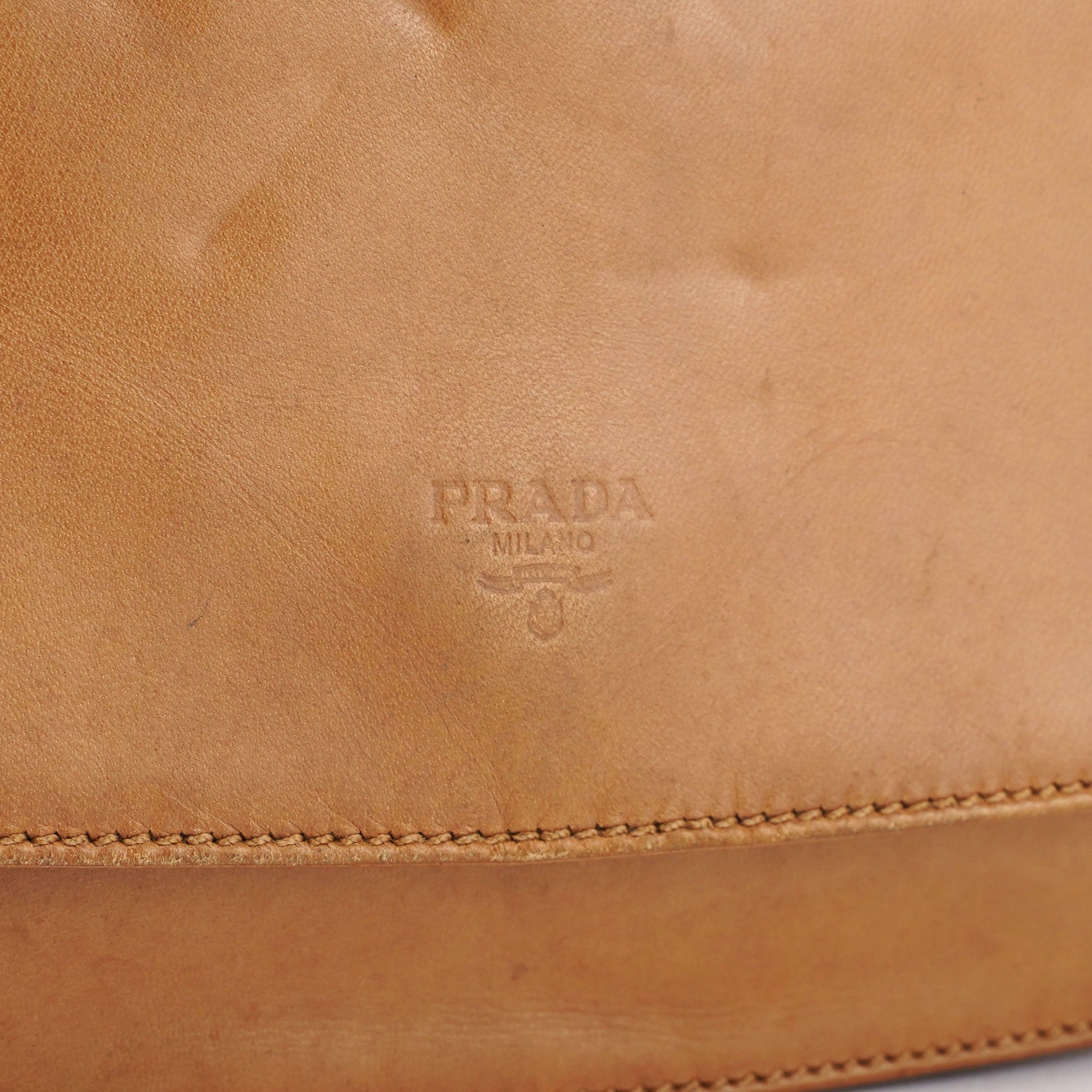 Prada 1996 Beige Madras Swing Chain Bag