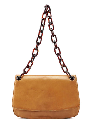 Prada 1996 Beige Madras Swing Chain Bag