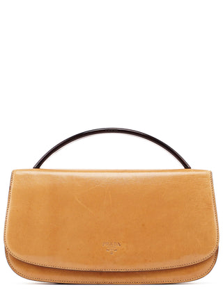 Prada 1996 Beige Madras Swing Top Handle Bag