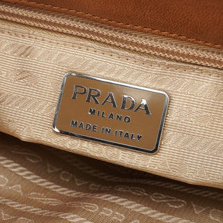 Prada 1996 Beige Madras Swing Top Handle Bag