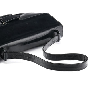 Prada 1996 Black Madras Swing Shoulder Bag