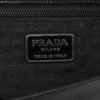 Prada 1996 Black Madras Swing Shoulder Bag