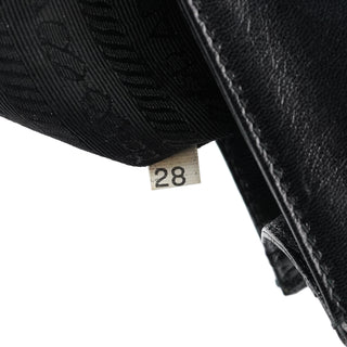 Prada 1996 Black Madras Swing Shoulder Bag