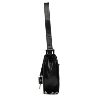 Prada 1996 Black Madras Swing Shoulder Bag