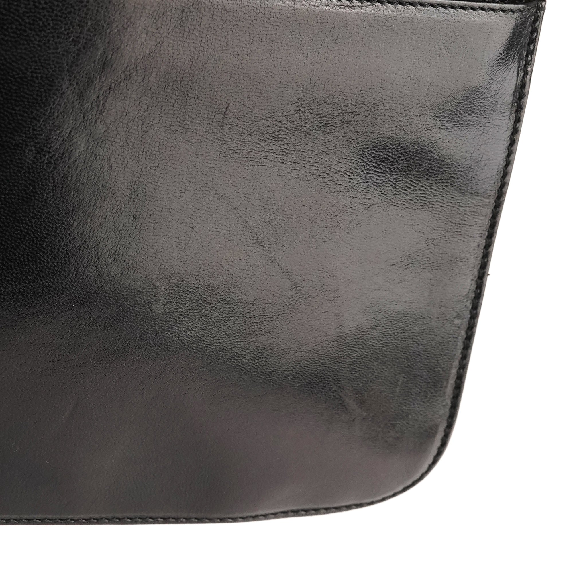Prada 1996 Sac porté épaule Madras Swing en cuir noir