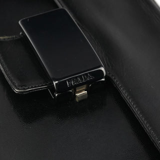Prada 1996 Black Madras Swing Shoulder Bag
