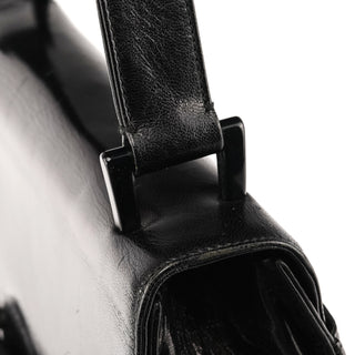 Prada 1996 Black Madras Swing Shoulder Bag