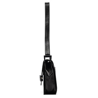 Prada 1996 Black Madras Swing Shoulder Bag
