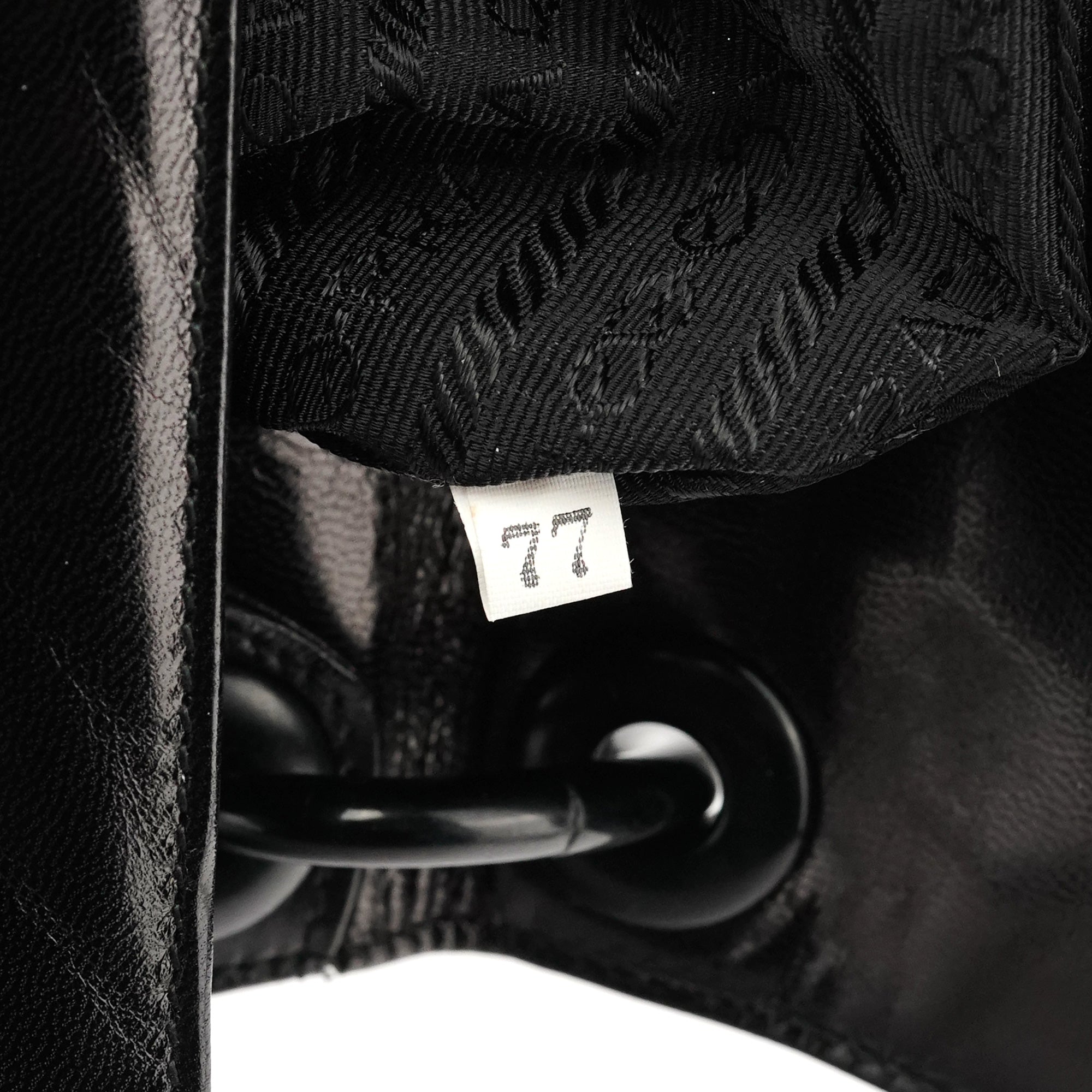 Prada 1996 Black Madras Swing Shoulder Bag