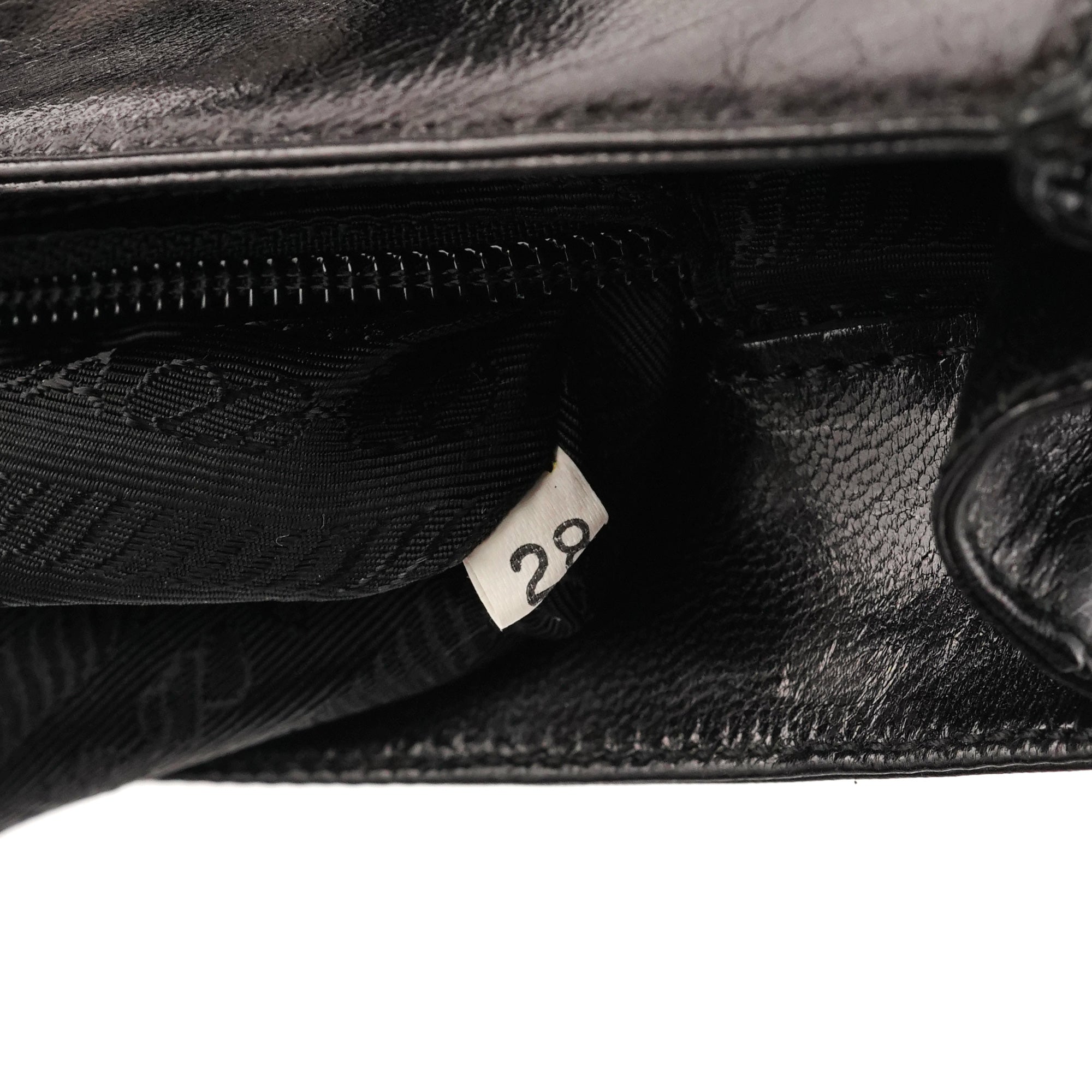 Prada 1996 Black Madras Swing Shoulder Bag