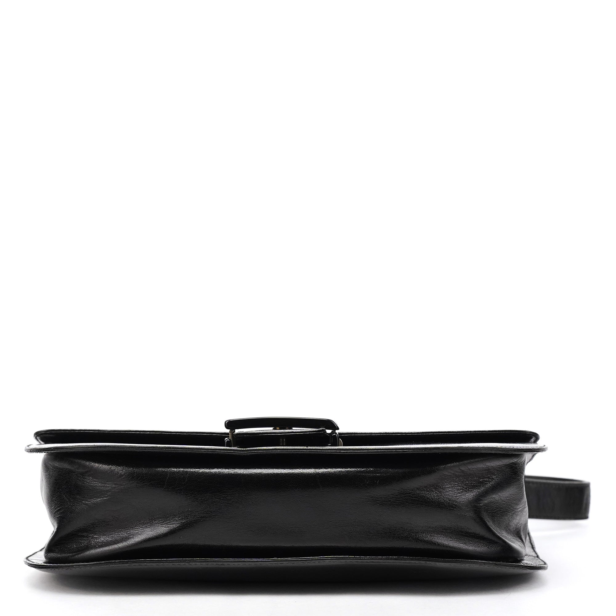 Prada 1996 Black Madras Swing Shoulder Bag