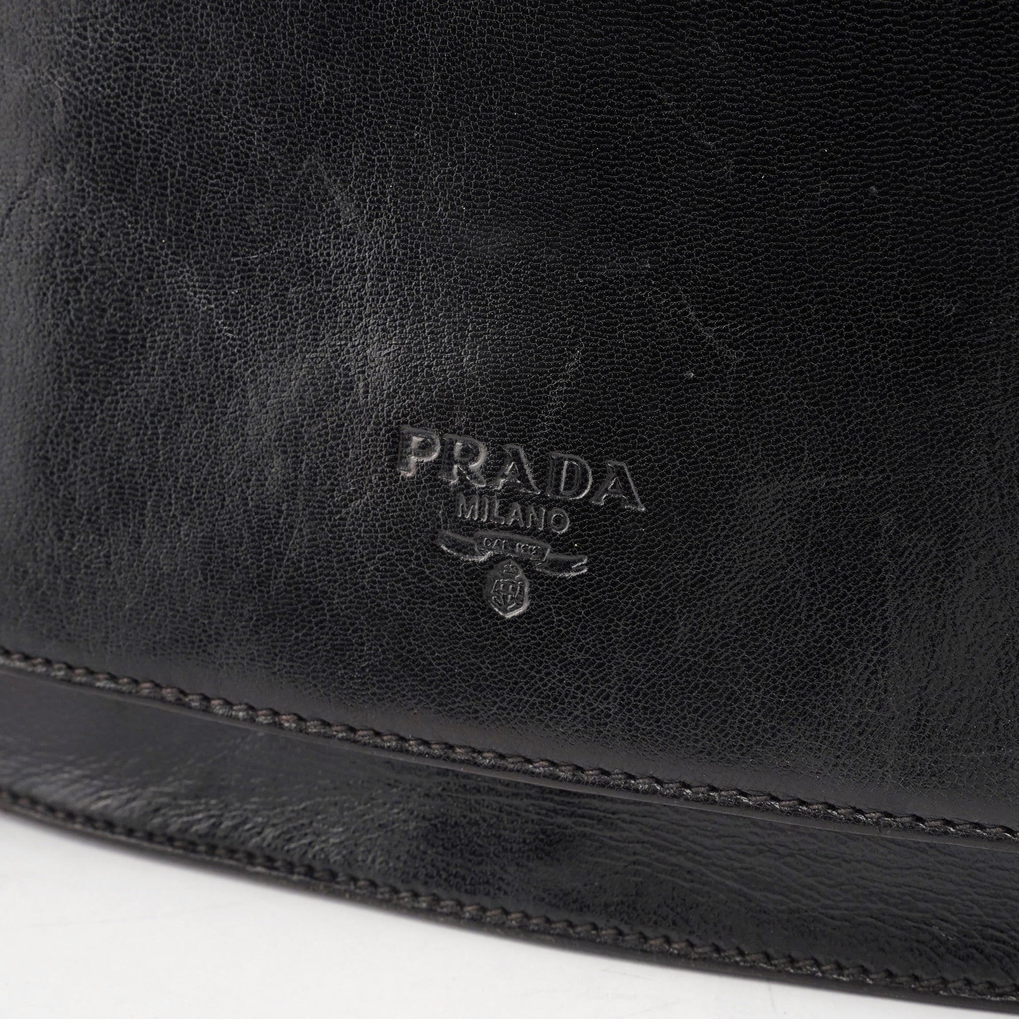 Prada 1996 Black Madras Swing Shoulder Bag