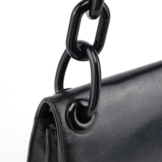 Prada 1996 Black Madras Swing Shoulder Bag