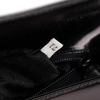 Prada 1996 Black Madras Swing Shoulder Bag