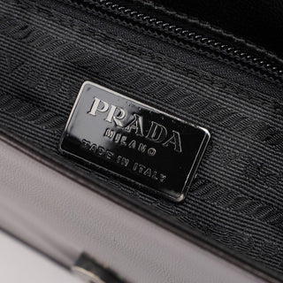 Prada 1996 Black Madras Swing Shoulder Bag