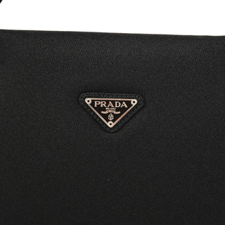 Prada 1996 Black Tessuto Swing Nylon Chain Shoulder Bag