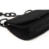Prada 1996 Black Tessuto Swing Nylon Chain Shoulder Bag