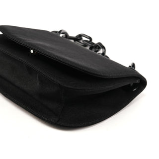Prada 1996 Black Tessuto Swing Nylon Chain Shoulder Bag
