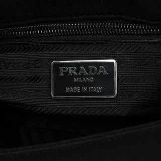 Prada 1996 Black Tessuto Swing Nylon Chain Shoulder Bag