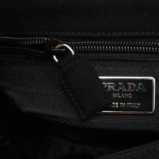 Prada 1996 Black Tessuto Swing Nylon Chain Shoulder Bag