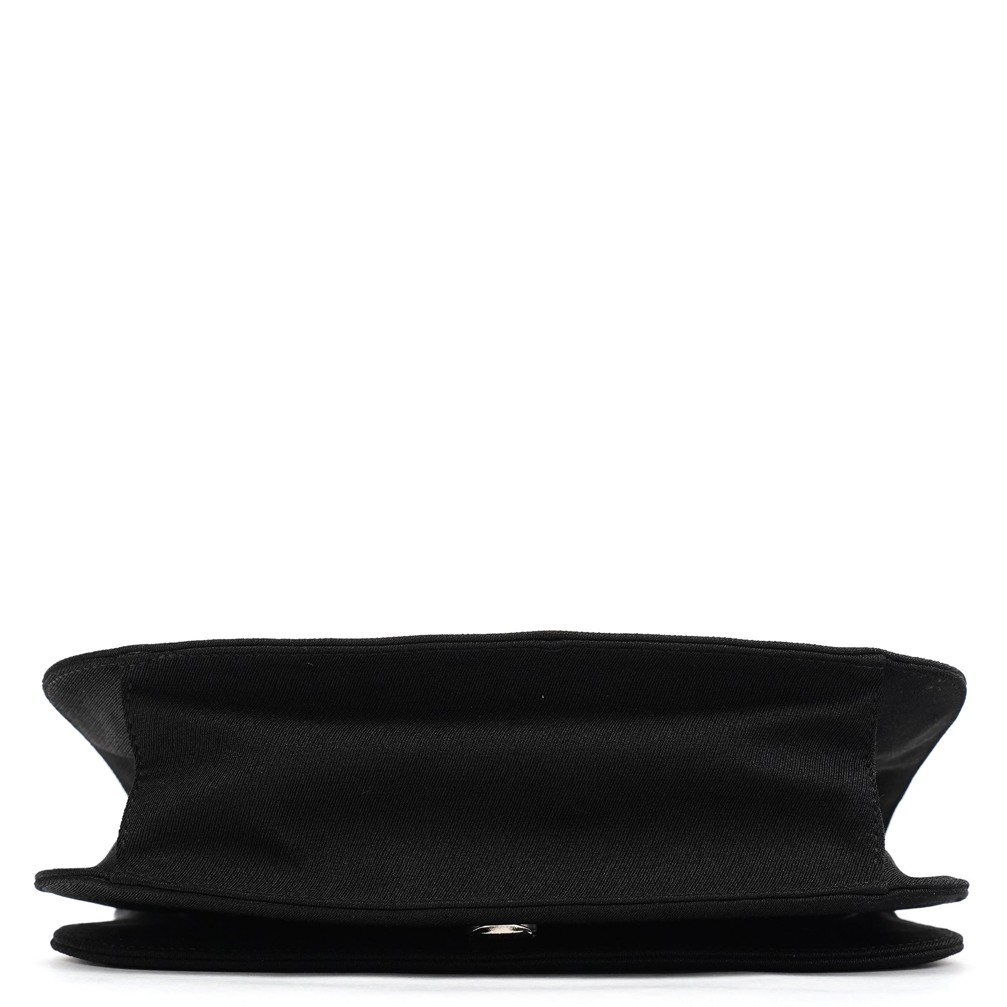 Prada 1996 Black Tessuto Swing Nylon Chain Shoulder Bag