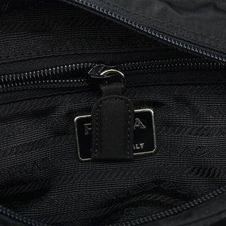 Prada 1996 Black Tessuto Swing Nylon Chain Shoulder Bag