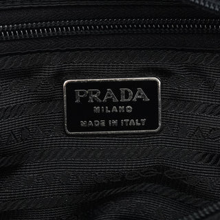 Prada 1996 Black Tessuto Swing Nylon Chain Shoulder Bag
