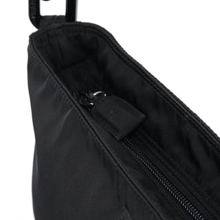 Prada 1996 Black Tessuto Swing Nylon Chain Shoulder Bag