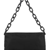 Prada 1996 Black Tessuto Swing Nylon Chain Shoulder Bag