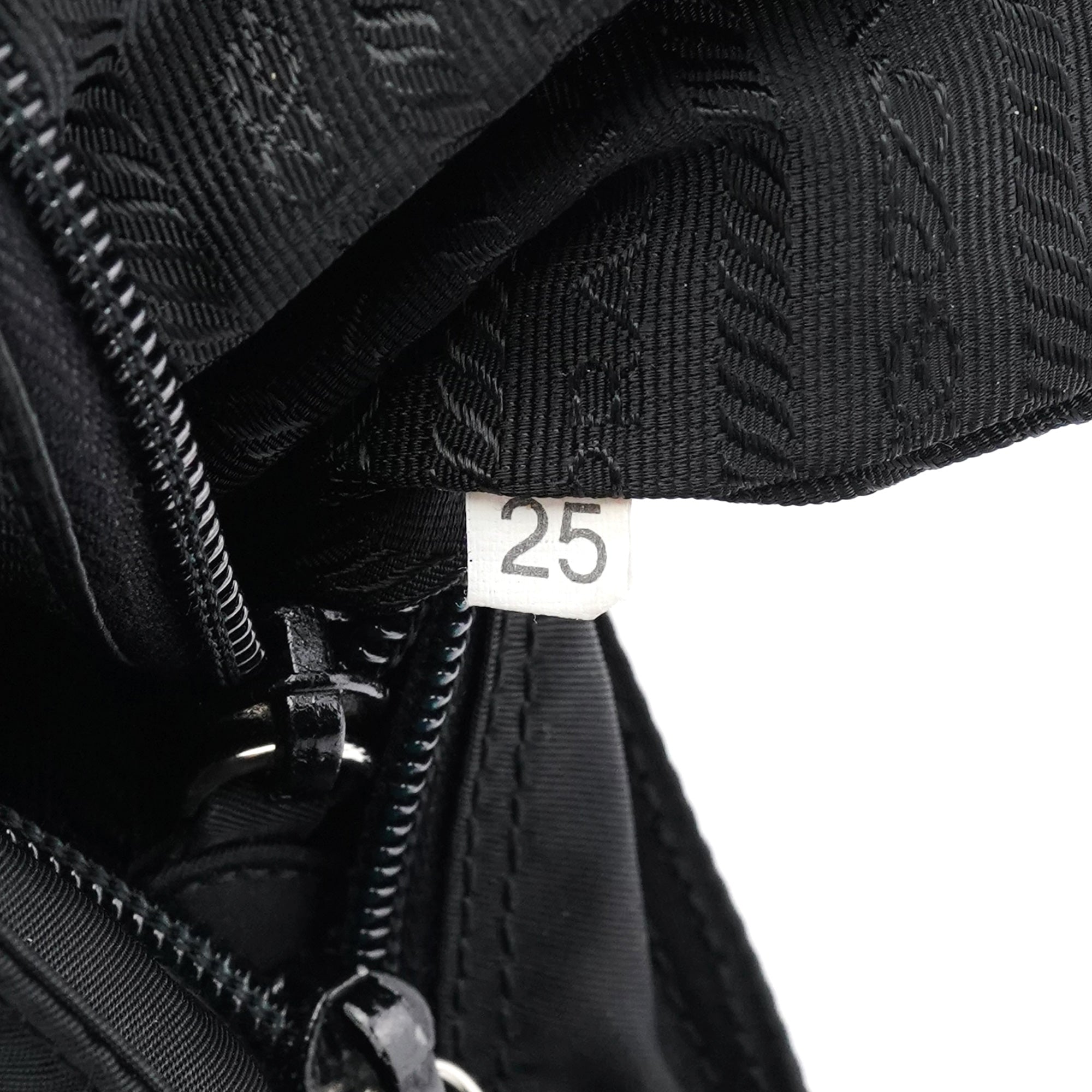 Prada 1996 Black Tessuto Swing Nylon Chain Shoulder Bag