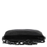 Prada 1996 Black Tessuto Swing Nylon Chain Shoulder Bag