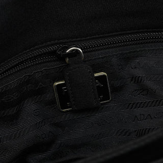 Prada 1996 Black Tessuto Swing Shoulder Bag