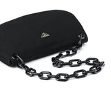 Prada 1996 Tessuto Swing Schultertasche aus schwarzem Nylon
