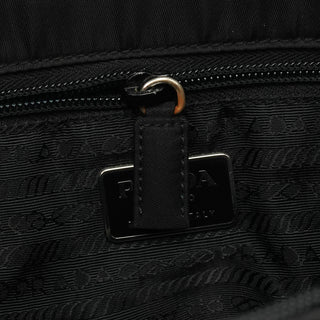 Prada 1996 Black Tessuto Swing Tote Bag
